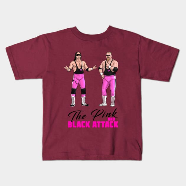 The Pink and Black Attack 1989 Kids T-Shirt by PreservedDragons